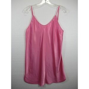 Vintage 80s 90s Lady Cameo Dallas Satin Slip Chemise Babydoll Women Pink